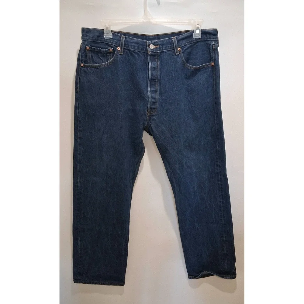 Levis 501 0000 Mens 40x32 Original Rigid Straight Fit Denim Jeans Dark Wash 2010